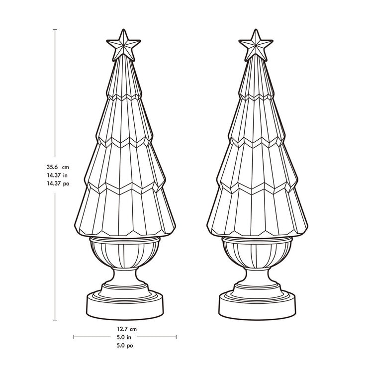 Buy set of 2 Lighted Glitter 14" Item Dimensions at costco.co.uk