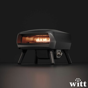 Witt Piccolo Rotante Gas Powered 13" Pizza Oven 5 Piece Bundle in Black