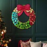 24 Inch Ornament Wreath With LED Lights