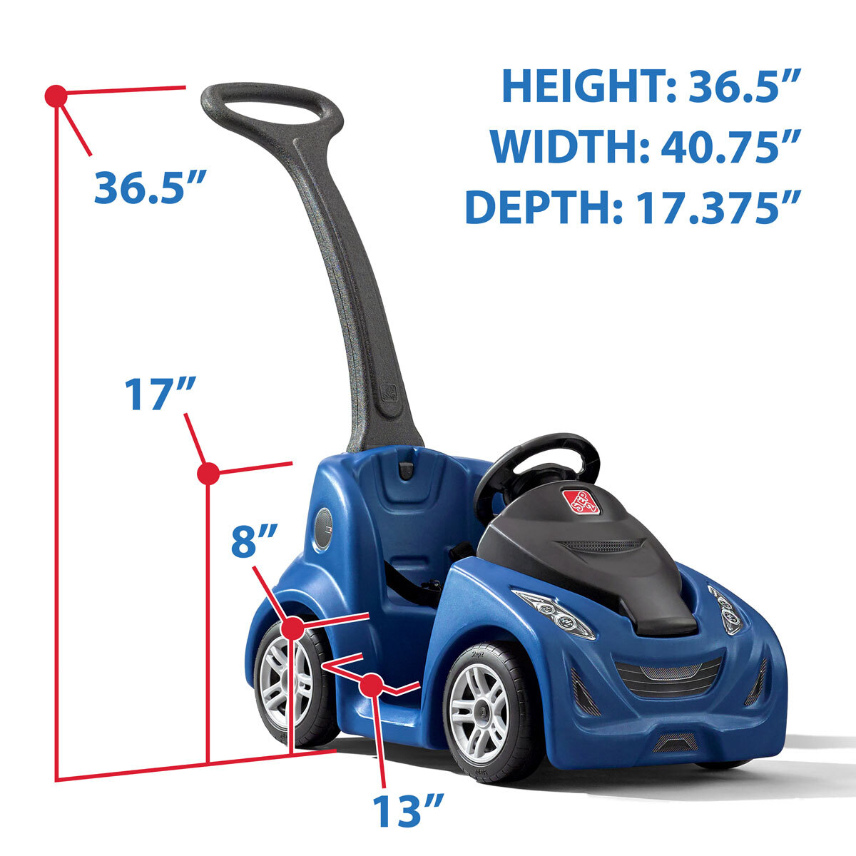 Buy Push Around Buggy GT Blue Dimensions Image at Costco.co.uk