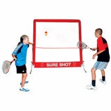 Studio image showing two people playing squash using the Sure Shot squash wall Studio image showing two people playing squash using the Sure Shot squash wall