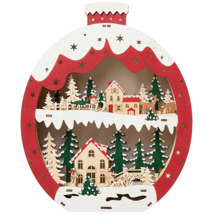 Light Up Wooden Holiday Icons-Set Of 2