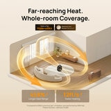 Lifestyle image of Dreo Whole Room Heater and Circulator showing whole room coverage