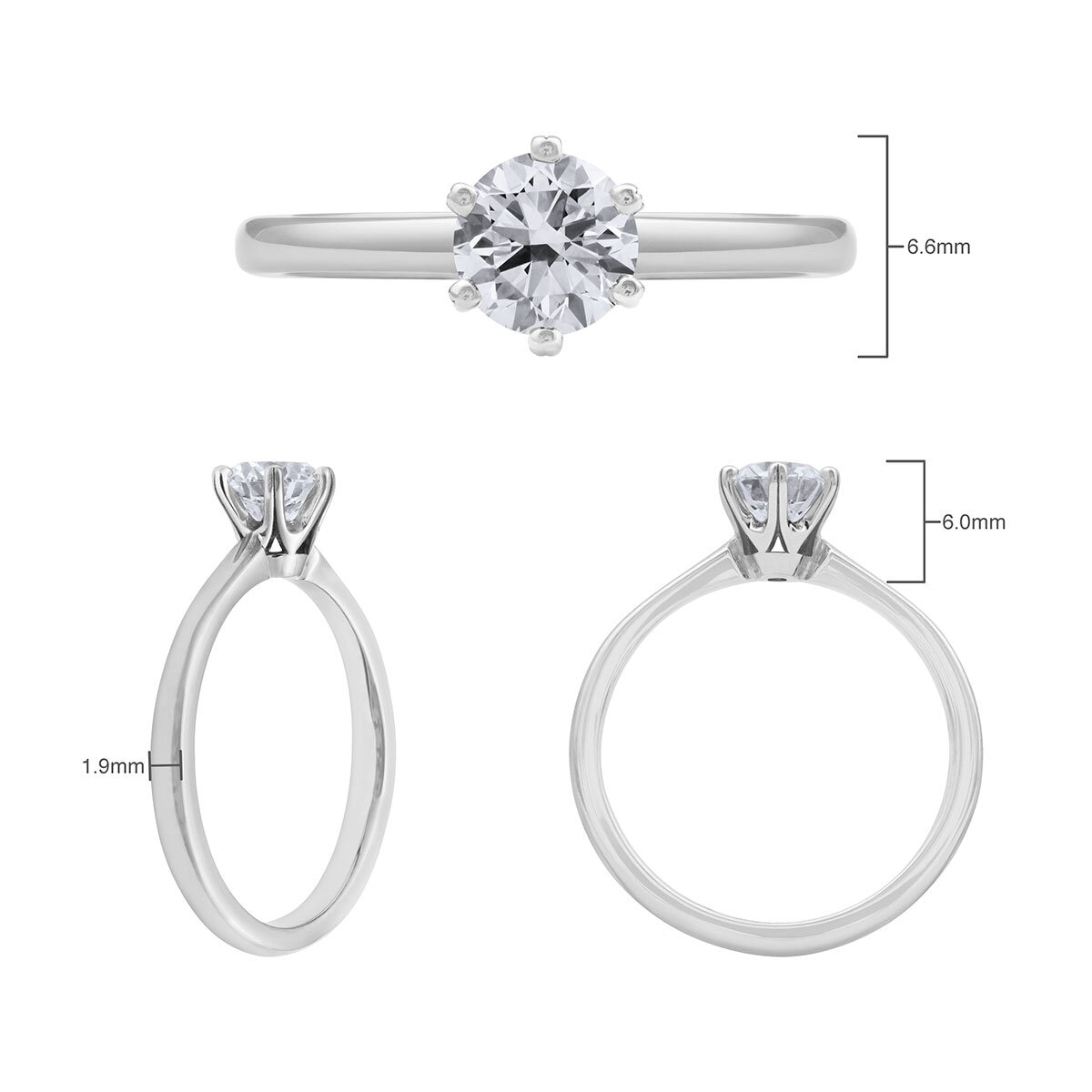 0.70ct Round Brilliant Cut Diamond Solitaire Ring, Platinum