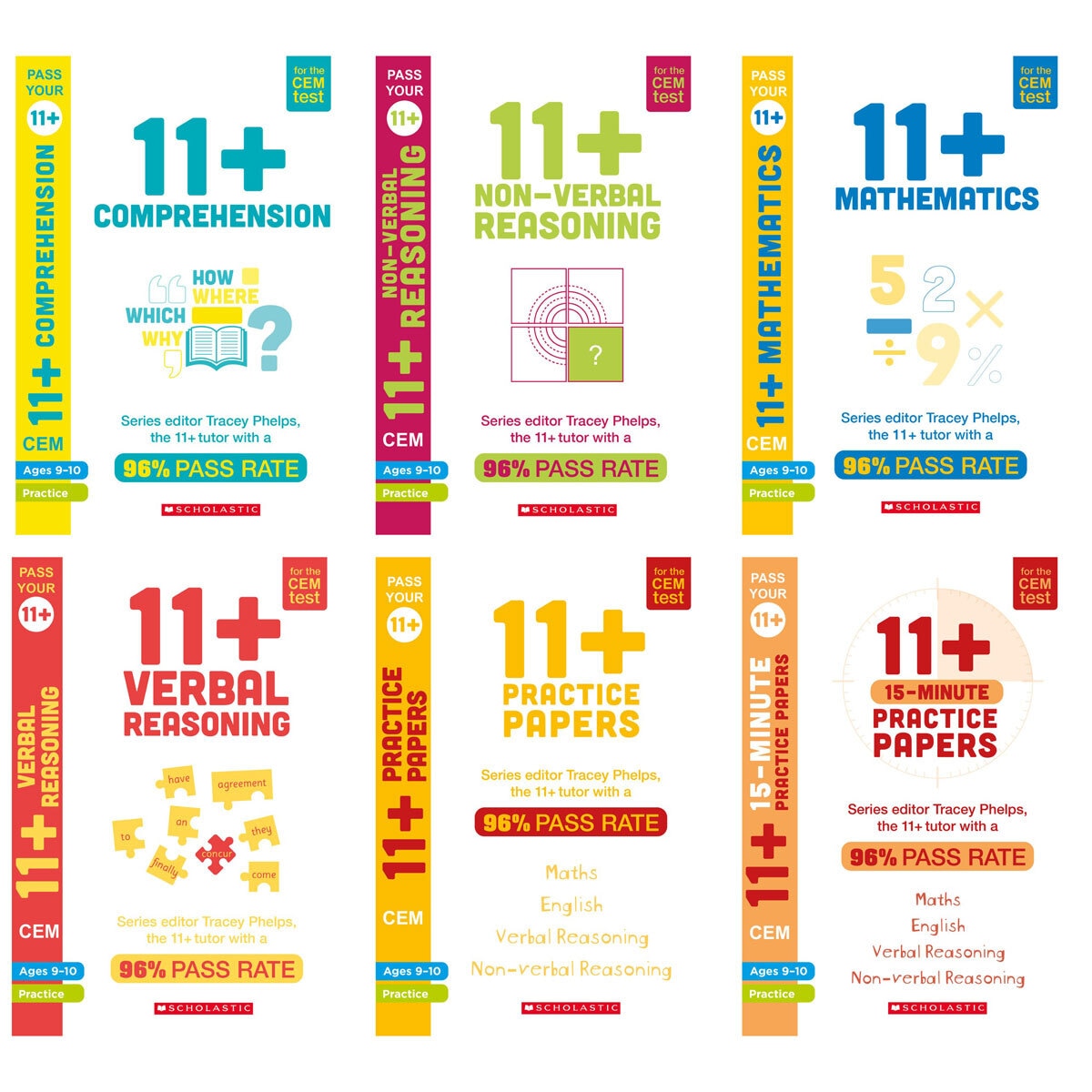 Scholastic CEM 11+ Practice & Revision 6 Book Assortment