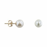 7-7.5mm Cultured Freshwater White Pearl Earrings, 14ct Yellow Gold 7-7.5mm Cultured Freshwater White Pearl Earrings, 14ct Yellow Gold