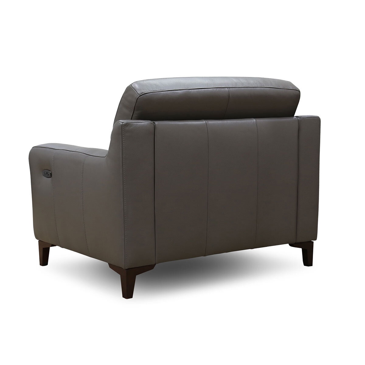 Colby Dark Grey Leather Armchair with Power Footrest