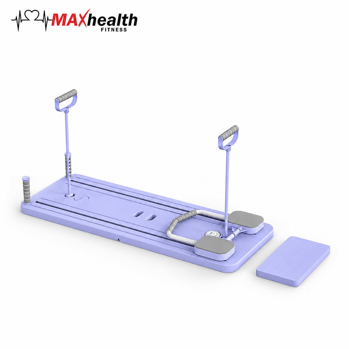 Studio image of the MAXhealth Portable Pilates Reformer in purple