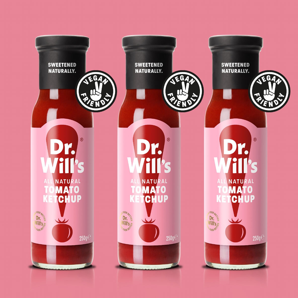 Dr Will's All Natural Tomato Ketchup, 3 x 250ml