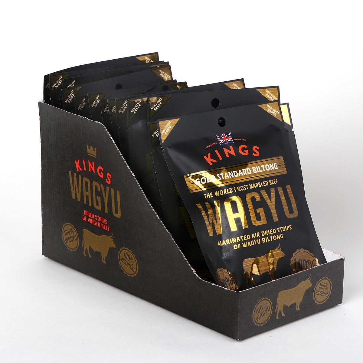 Kings Gold Standard Wagyu Beef Biltong, 16 x 25g