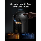 Lifestyle image of Dreo 2-in-1 Tower Fan & Heater going from heat to cool with one touch
