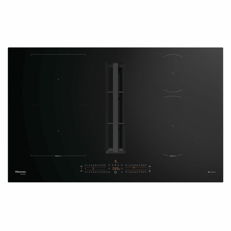 Hisense Hi6 HEH8432BSCWF 83cm Induction Hob with Bridge Zone in Black For External / Recirculation Ventilation