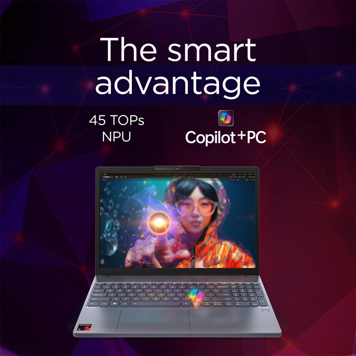 Lenovo IdeaPad Slim 3, Qualcomm Snapdragon X, 16GB 1TB SSD, 15.3 Inch Laptop, 83N4