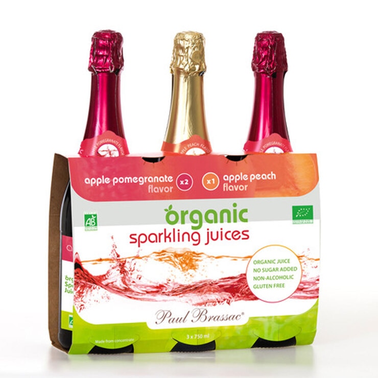 Paul Brassac Organic Sparkling Fruit Juice, 3 x 750ml Costco UK