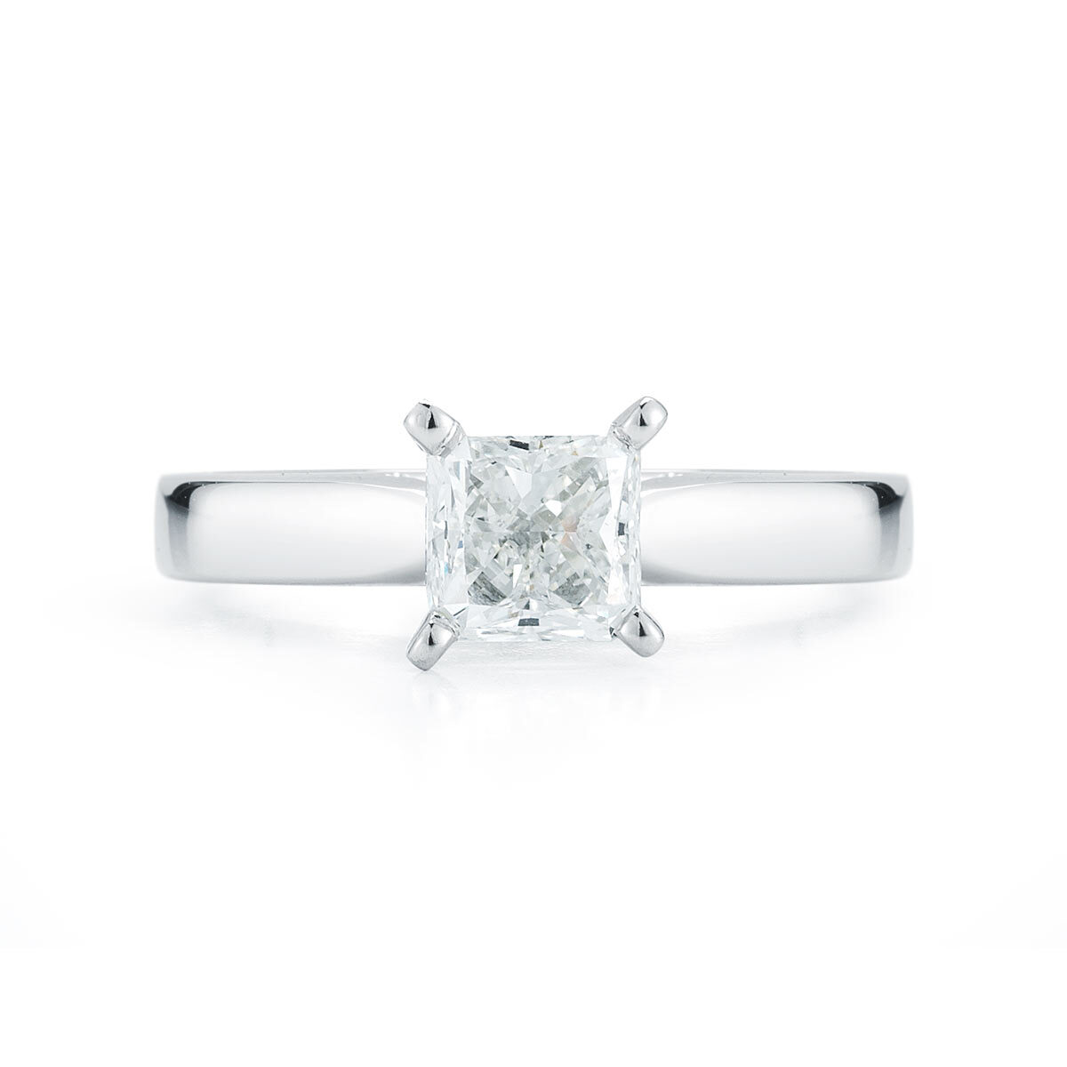 0.50ct Princess Solitaire Ring, 18K WG