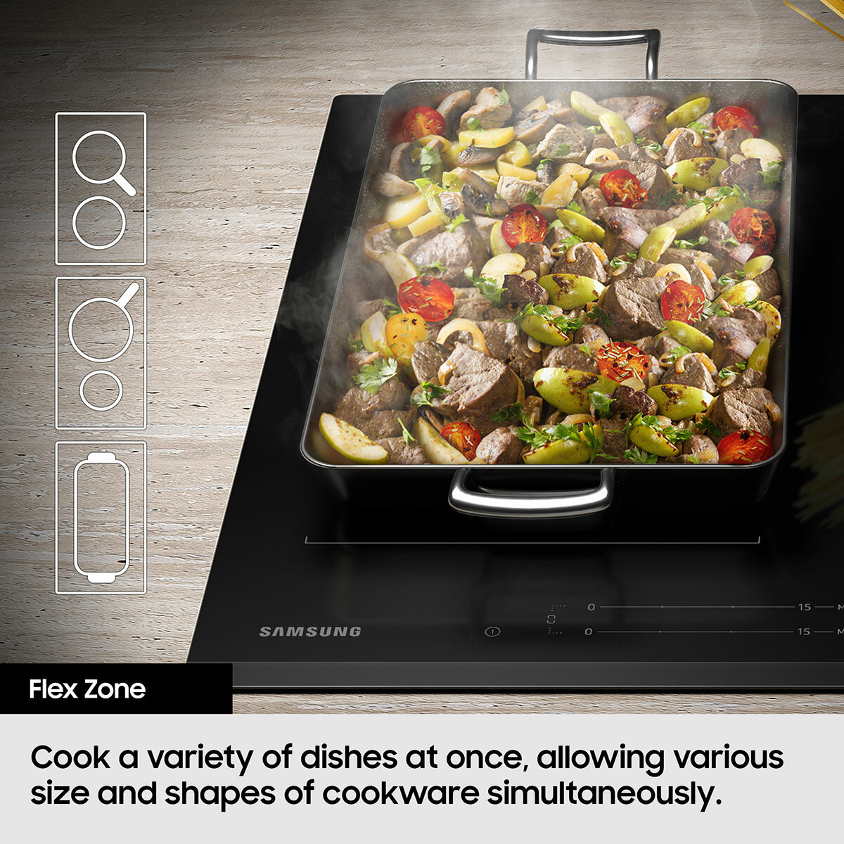Samsung Series 6 Flex Zone NZ84C6058FK/U1 Smart Induction Hob, in Black