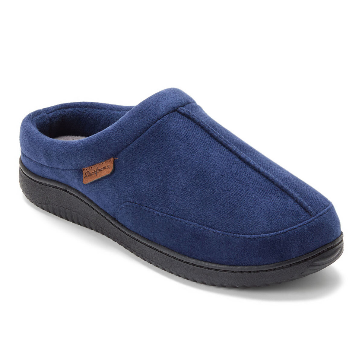Dearfoam Memory Foam Men's Clog Slippers in Navy