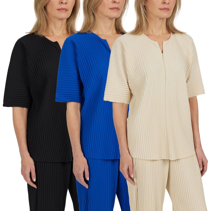 Teddi Rose Ladies Plisse Top in 3 Colours & 5 Sizes Teddi Rose Ladies Plisse Top in 3 Colours & 5 Sizes