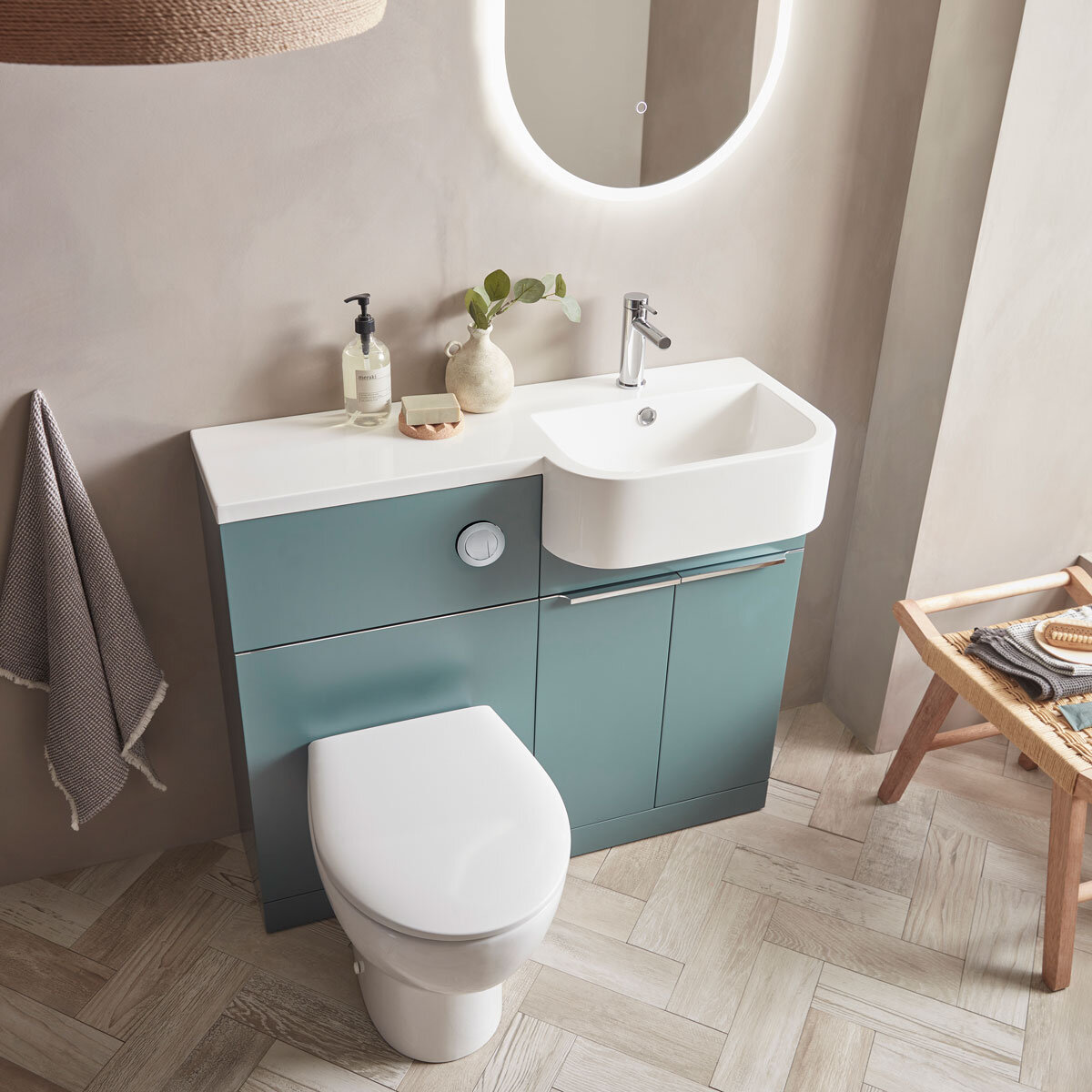 Tavistock Lindo 99.6 cm Floor Mounted Right Hand WC Unit in Green