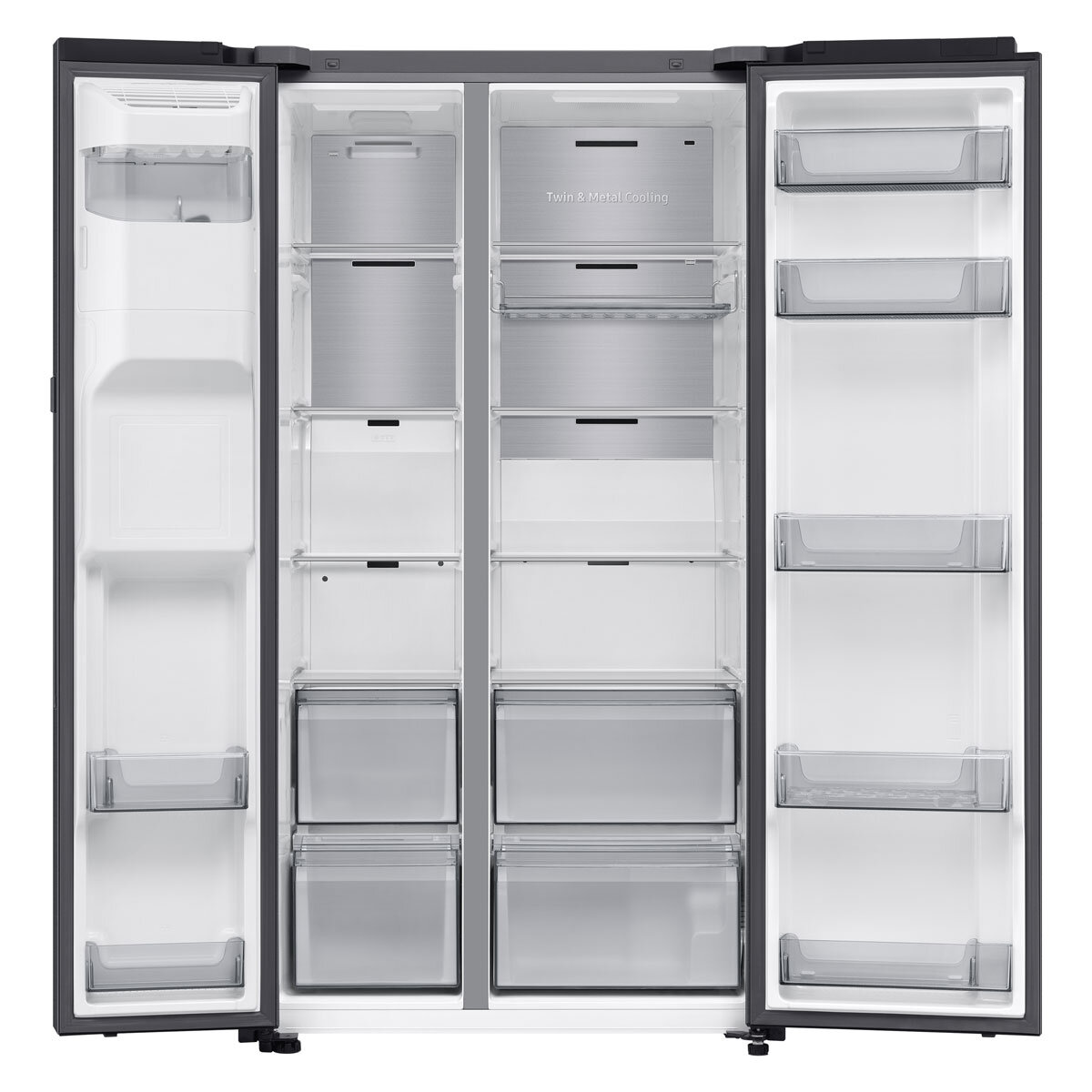 Samsung Bespoke RS80F66KBFEU Side by Side Fridge Freezer, B Rated in Black