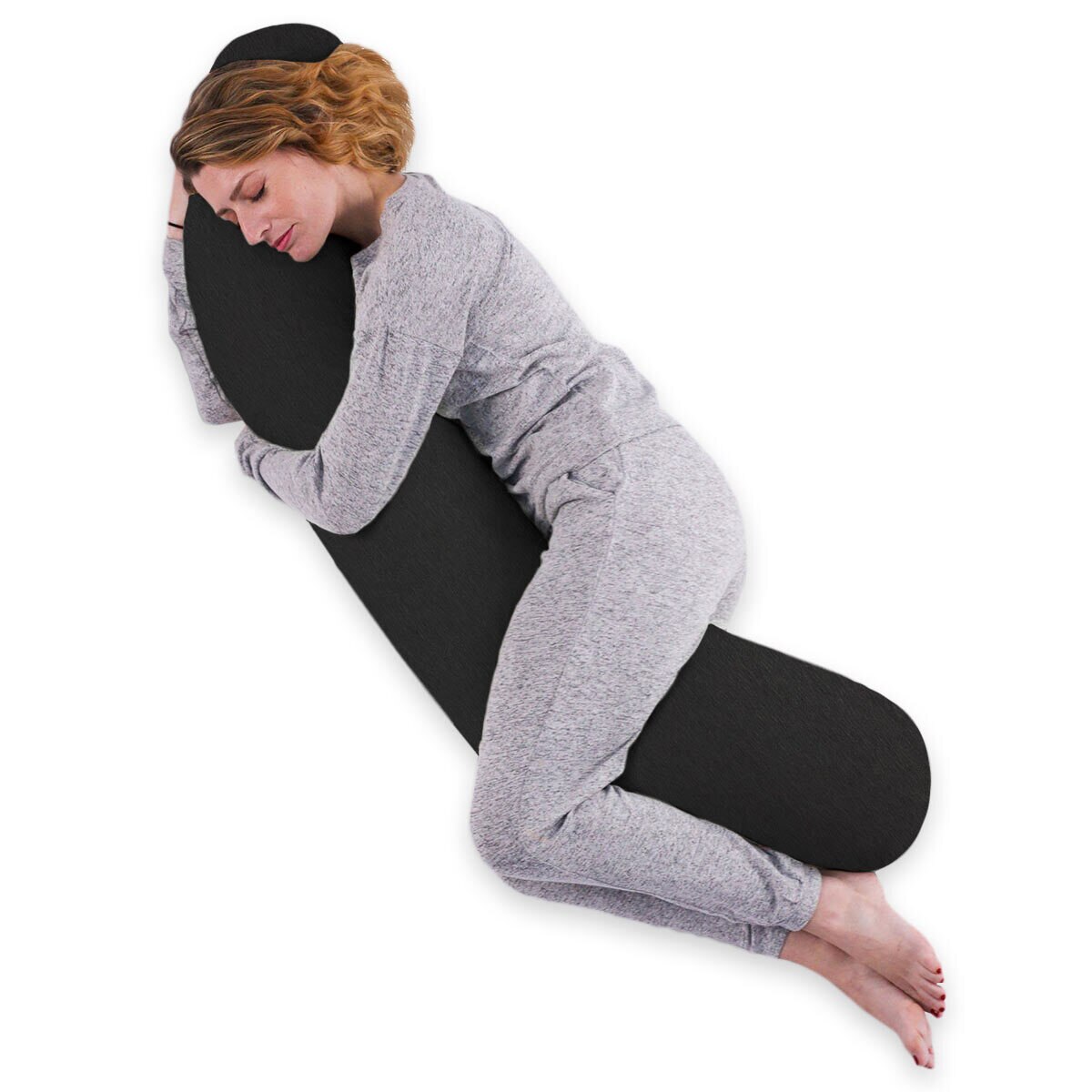 Kally Sleep Orthopaedic Full Body Support Pillow, Charcoal Grey