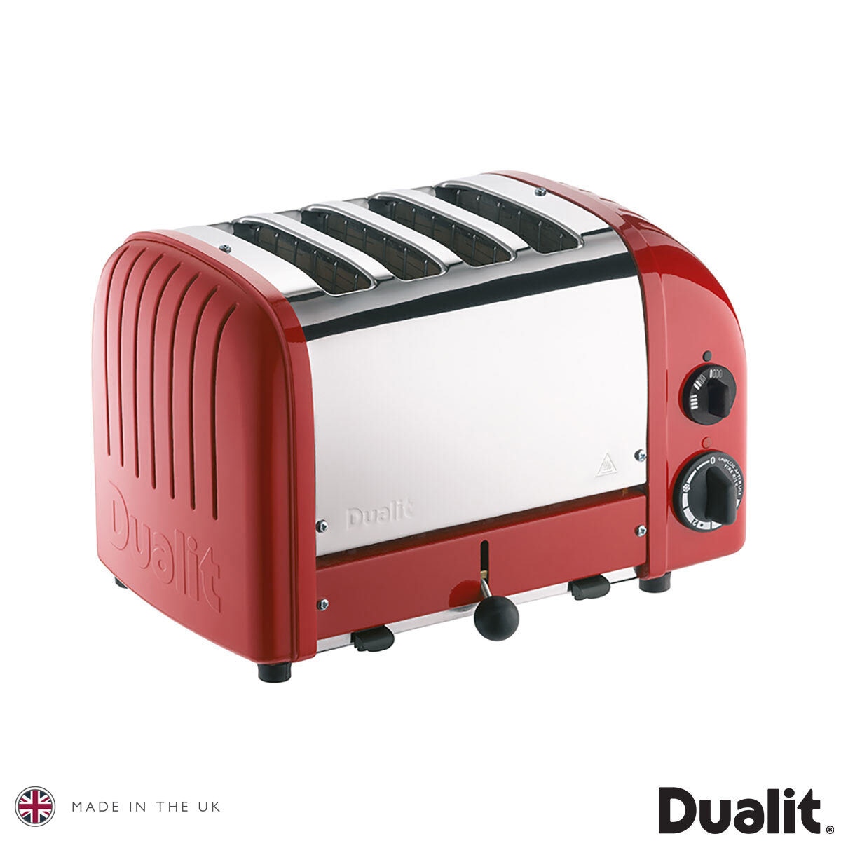 Dualit 4 Slot Classic Toaster With Sandwich Cage, Red