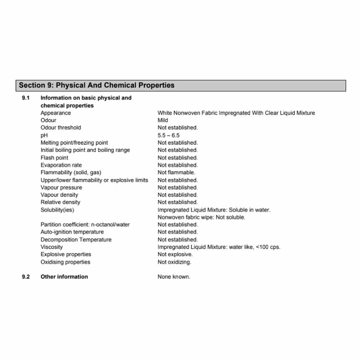 Safety Data Information