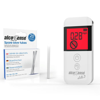 AlcoSense Elite 3 Electronic Breathalyser with Pack of 20 Blow Tubes