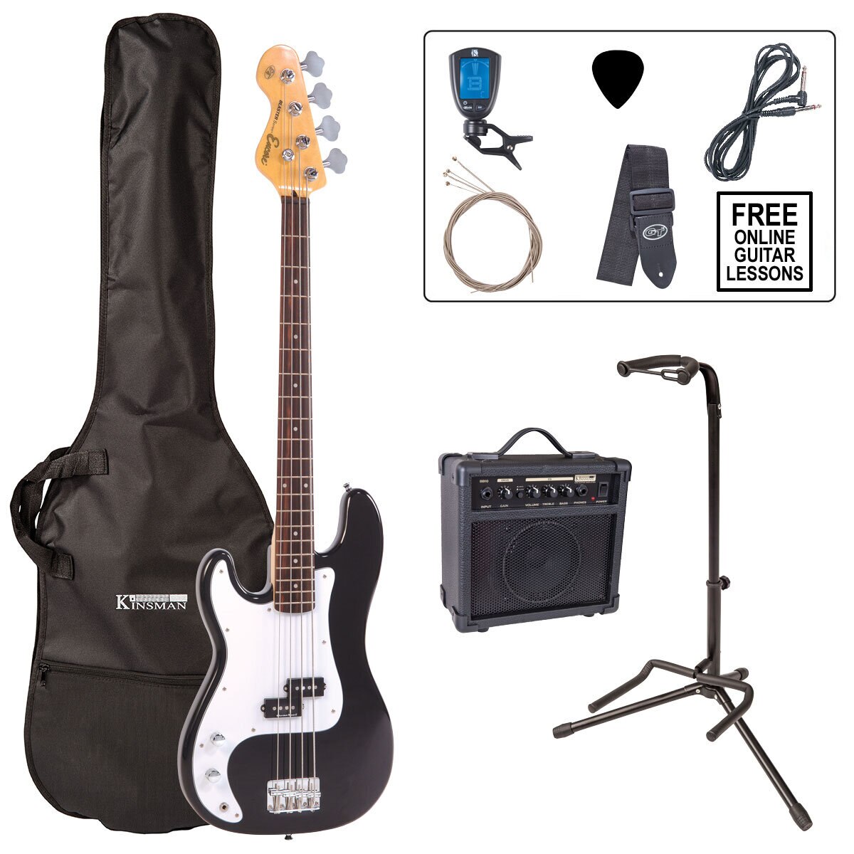 Encore Bass Left Handed Guitar Kit Black Costco UK