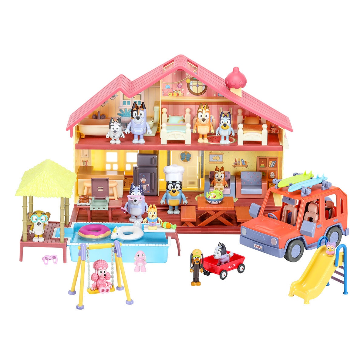 Bluey House Playset with Figure and Accessories Car