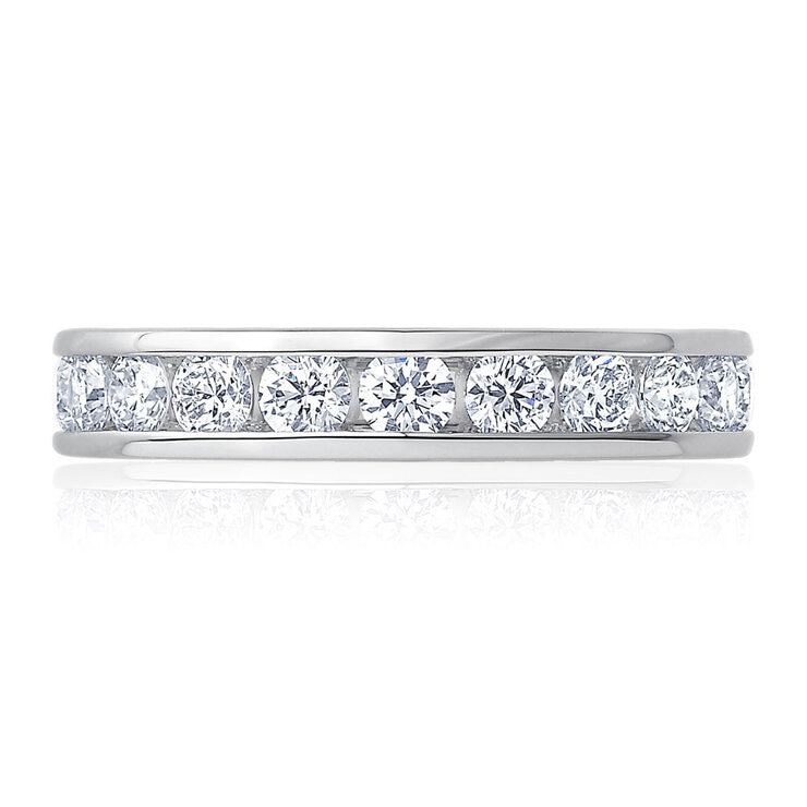 2.00ctw Round Brilliant Cut Channel Set Eternity Ring, Platinum