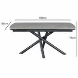 Indus Valley Skylar Large Extending Ceramic Dining Table + 6 Grey Chairs, Seats 6-8