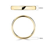 3.0mm Basic Light Court Wedding band. 18ct Yellow Gold