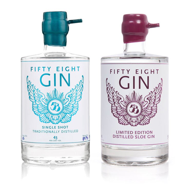 The 58 Gin Duo with Single Shot Gin and Distilled Sloe Gin, 2 x 50cl Costco UK