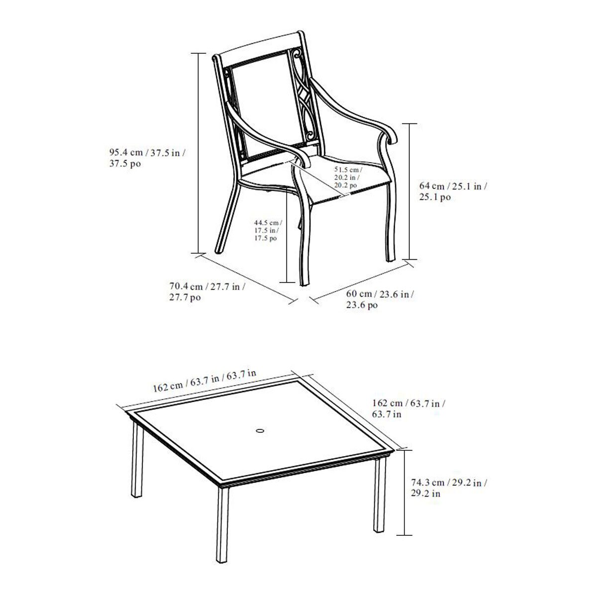 Turner 9 Piece Sling Dining Set