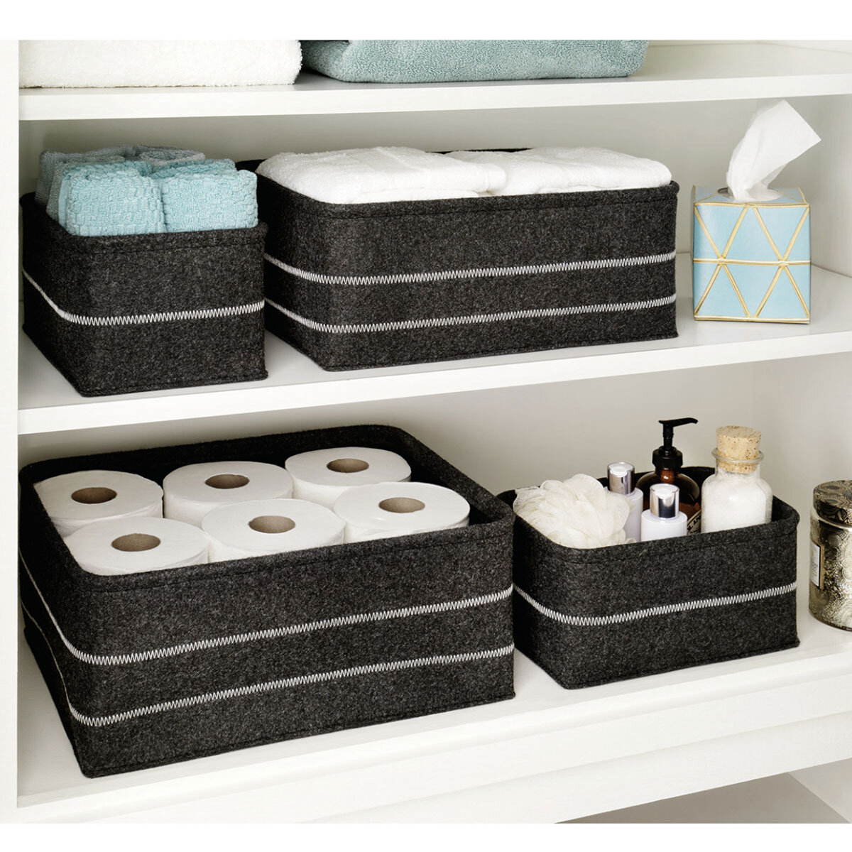 lifestyle image of storage boxes
