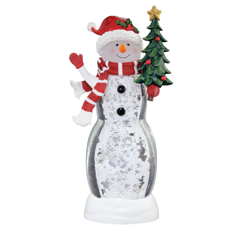 Snowman with Tree Lantern with LED Lights Snowman with Tree Lantern with LED Lights