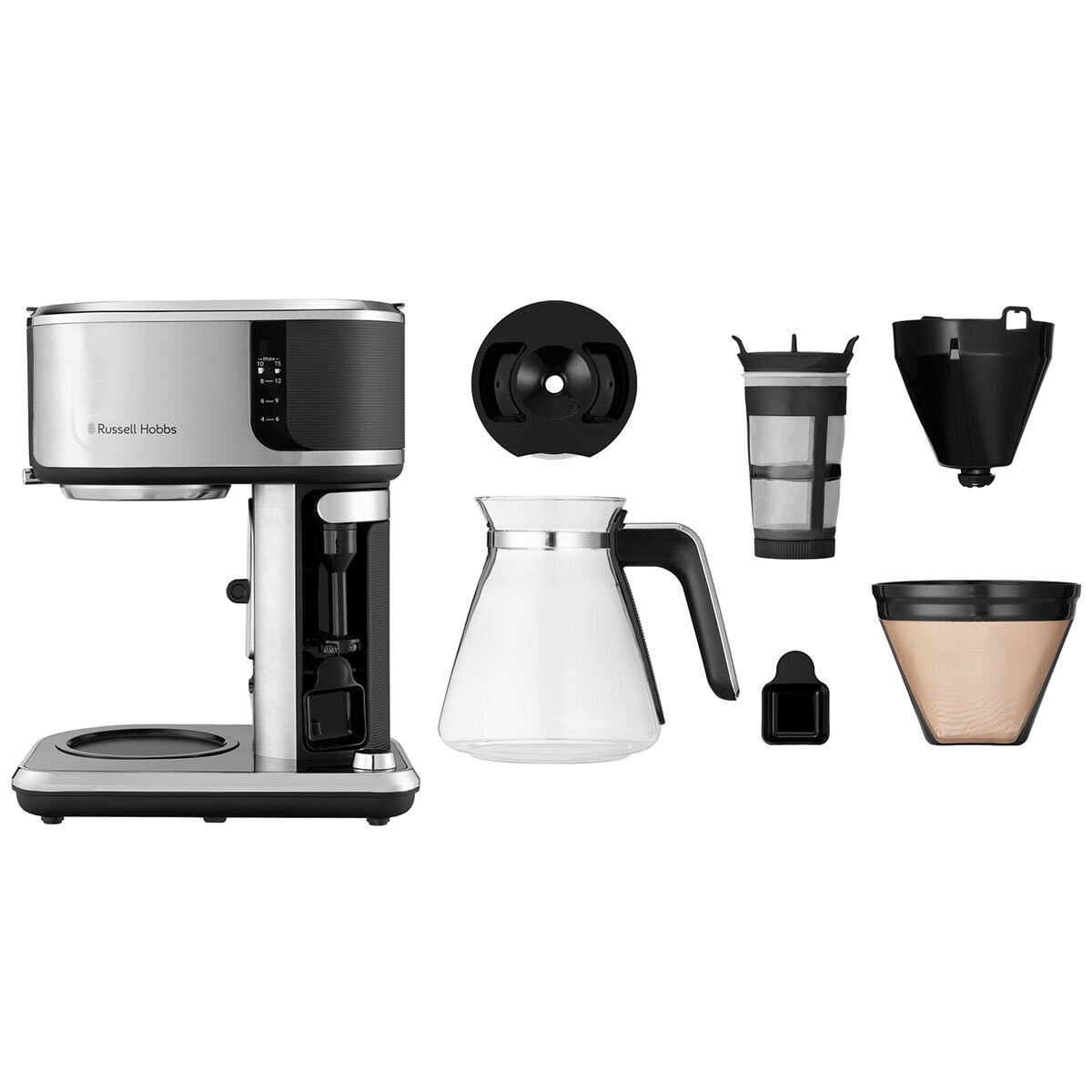 Front Profile of Russell Hobbs Attentiv Coffee Bar with accessories