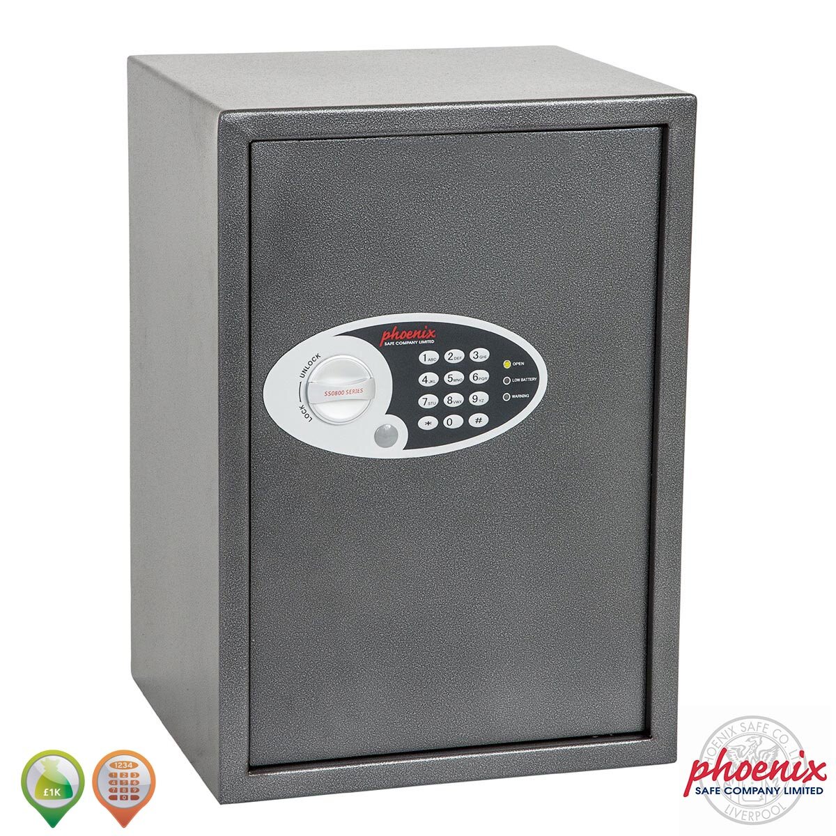 Phoenix 51 Litre Vela Home and Office SS0804E Security Safe with Electronic Lock