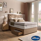 Silentnight Continental Divan Base with Eden Headboard in Wheat in 3 Sizes