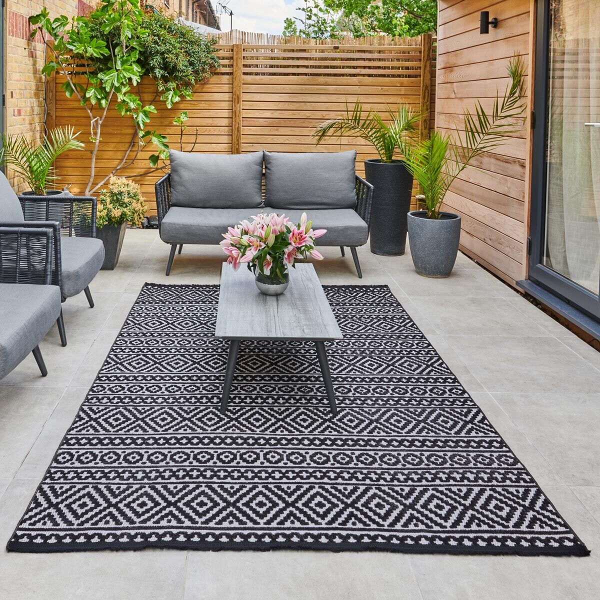 Jazz Grey Indoor / Outdoor Rug, in 2 Sizes | Costco UK