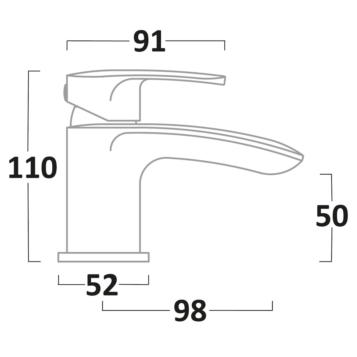 Tavistock Avid Mini Basin Mixer Tap with Click Waste