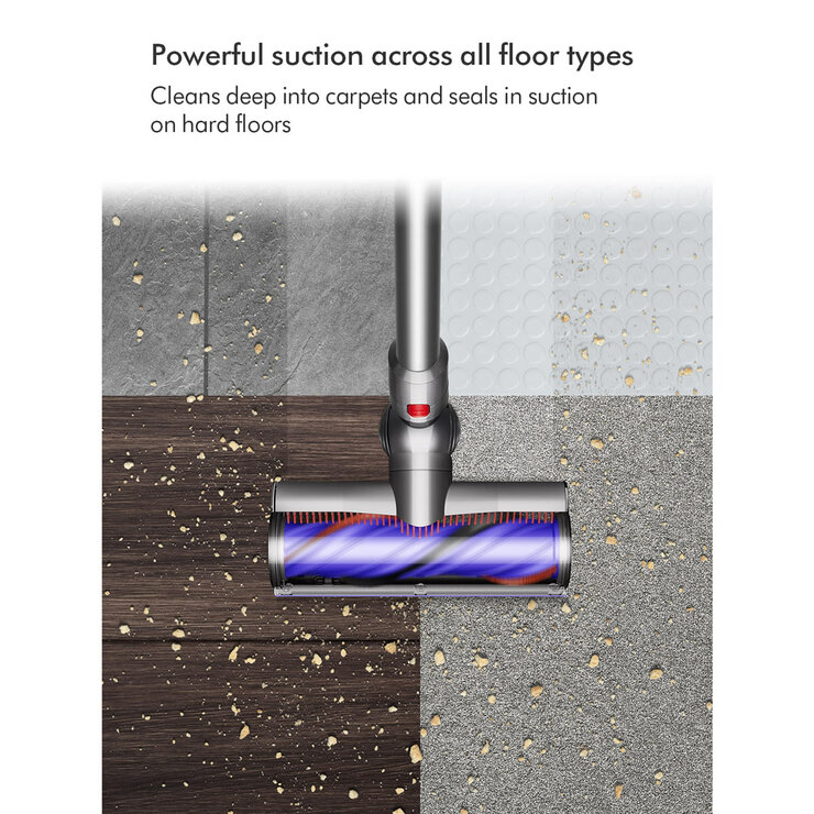 Image of Dyson V8 Absolute describing suction on all floor types
