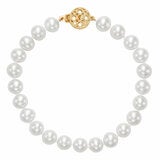 7-7.5mm Freshwater White Pearl Circle Clasp Bracelet, 14ct Yellow Gold 7-7.5mm Freshwater White Pearl Circle Clasp Bracelet, 14ct Yellow Gold