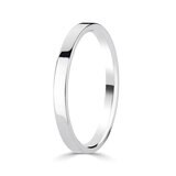 2.0mm Basic Light Court Wedding band. 18ct White Gold