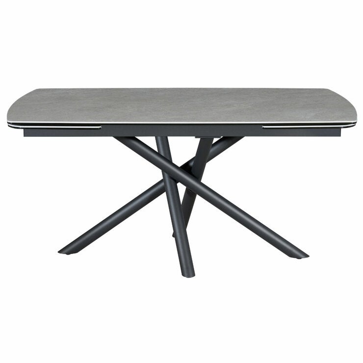 Indus Valley Skylar Large Extending Ceramic Dining Table + 6 Grey Chairs, Seats 6-8