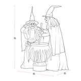 Halloween Witch Cauldron Duo Dimensions