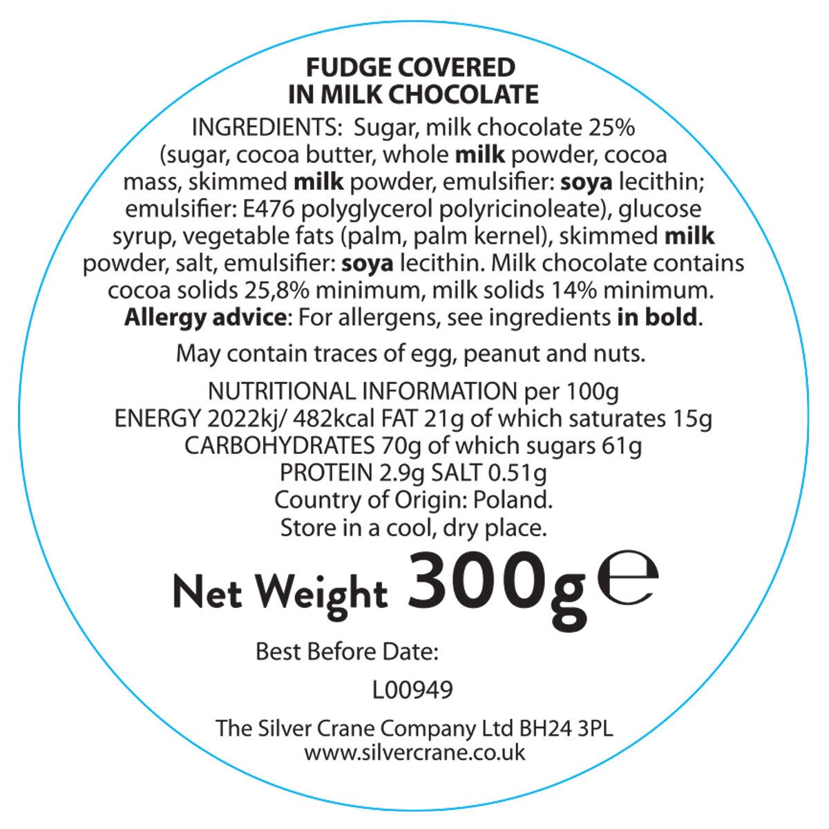 Silver Crane Christmas Nutcracker Fudge Tin Green, 300g