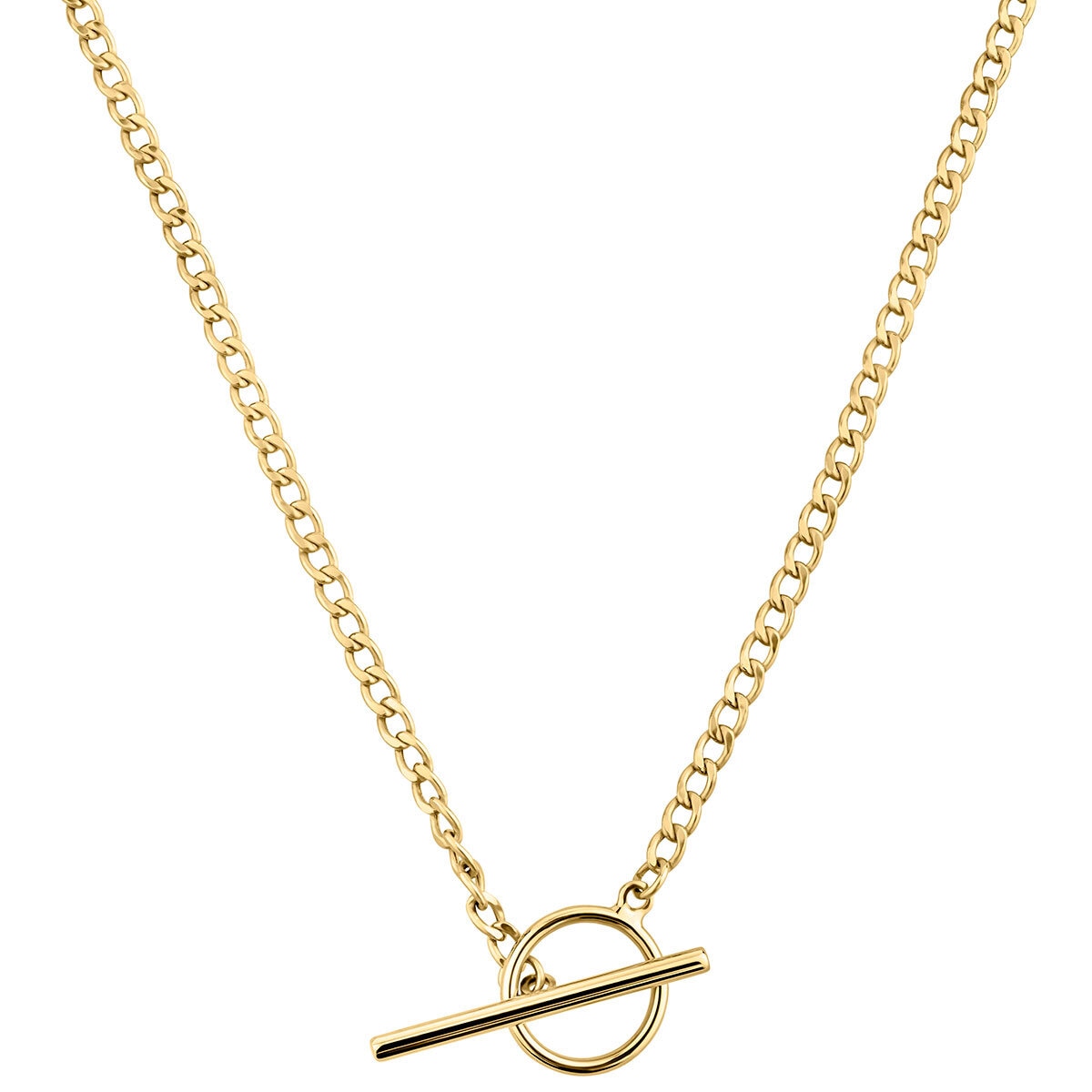 14ct Yellow Gold T-Bar Curb Necklace