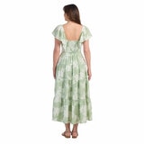 Dalia Ladies Tiered Maxi Dress in Green
